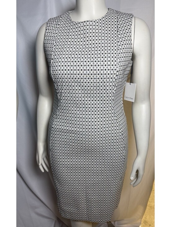 Calvin Klein Dresses & Skirts - Calvin Klein Sheath Dress Sleeveless Abstract Print Work Chic Size 12 NWT